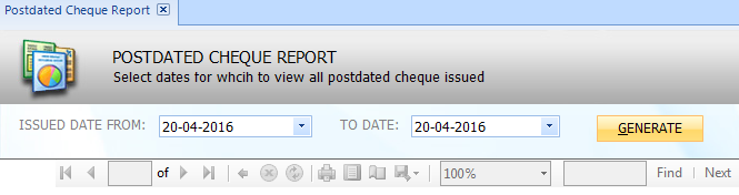 Post-dated cheque reports