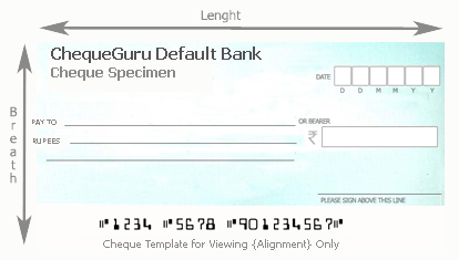 Cheque dimensions