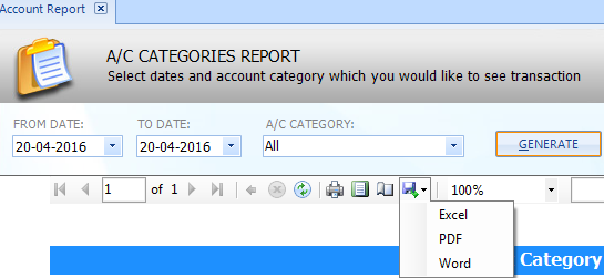 Account Categories Report