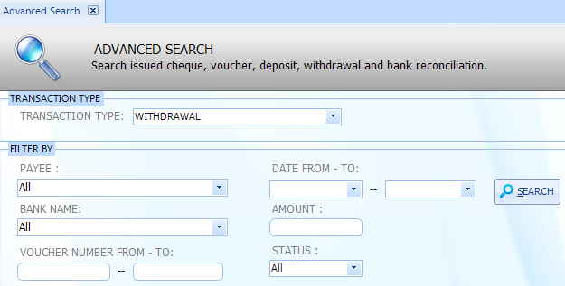 Advance search withdrawal