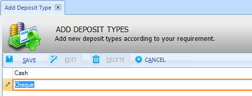 Editing of Deposit Type